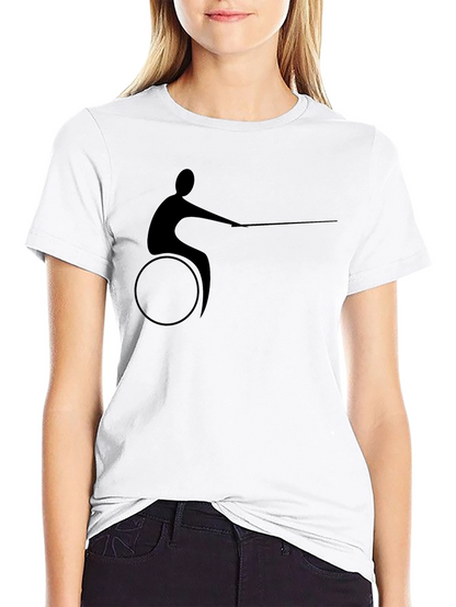 Wheelchair Fencer Silhouette Black T-Shirt
