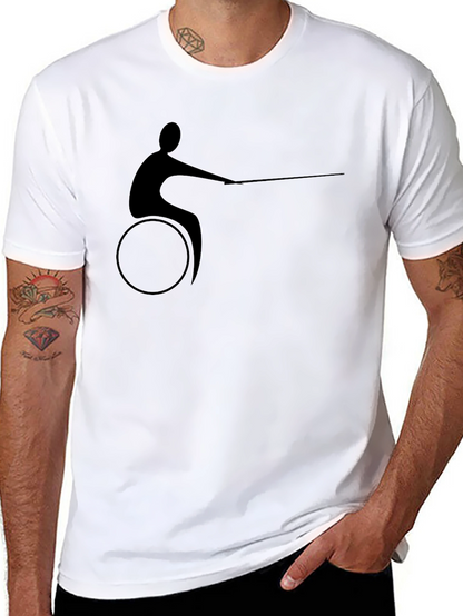 Wheelchair Fencer Silhouette Black T-Shirt