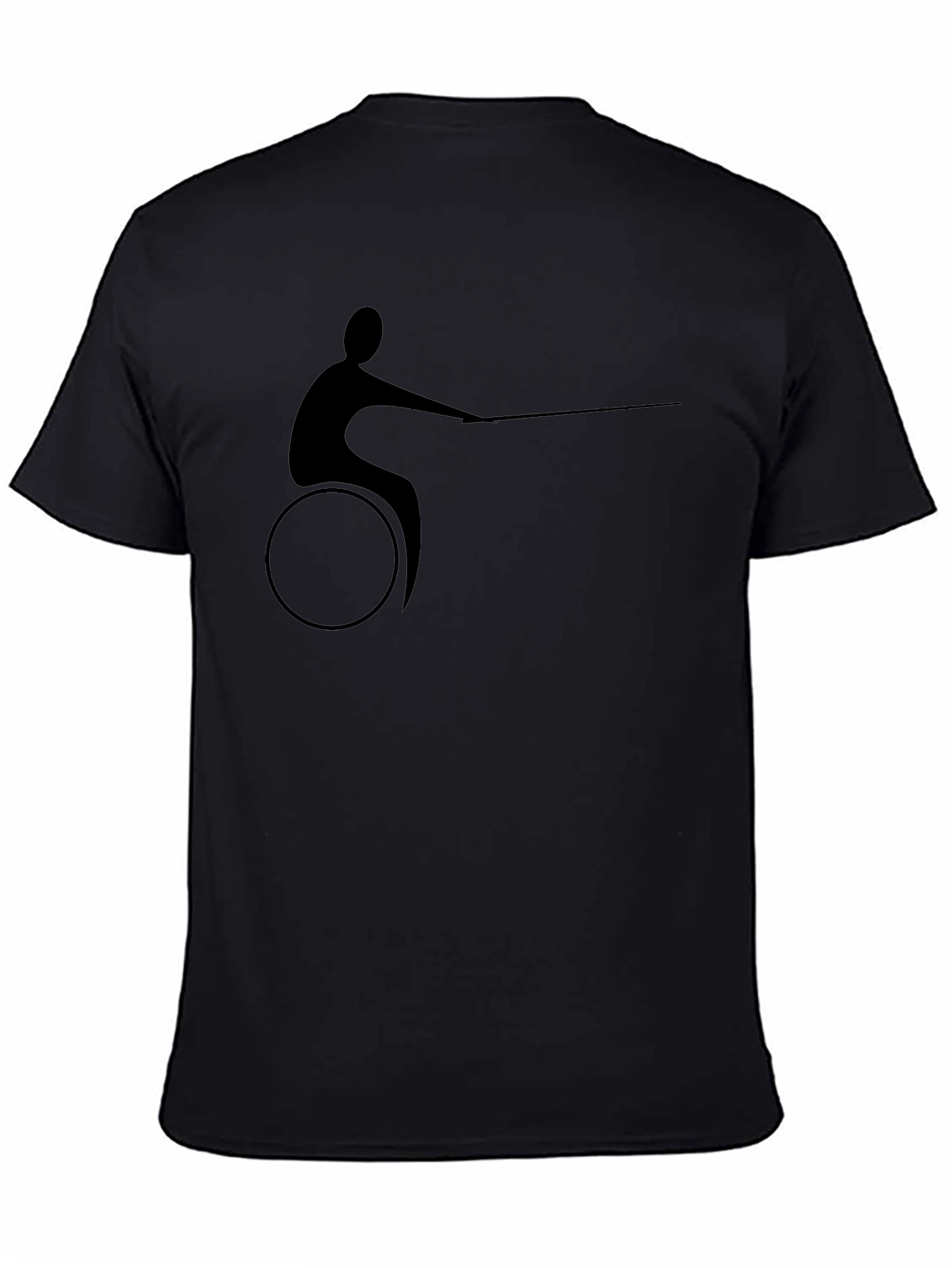 Wheelchair Fencer Silhouette Black T-Shirt