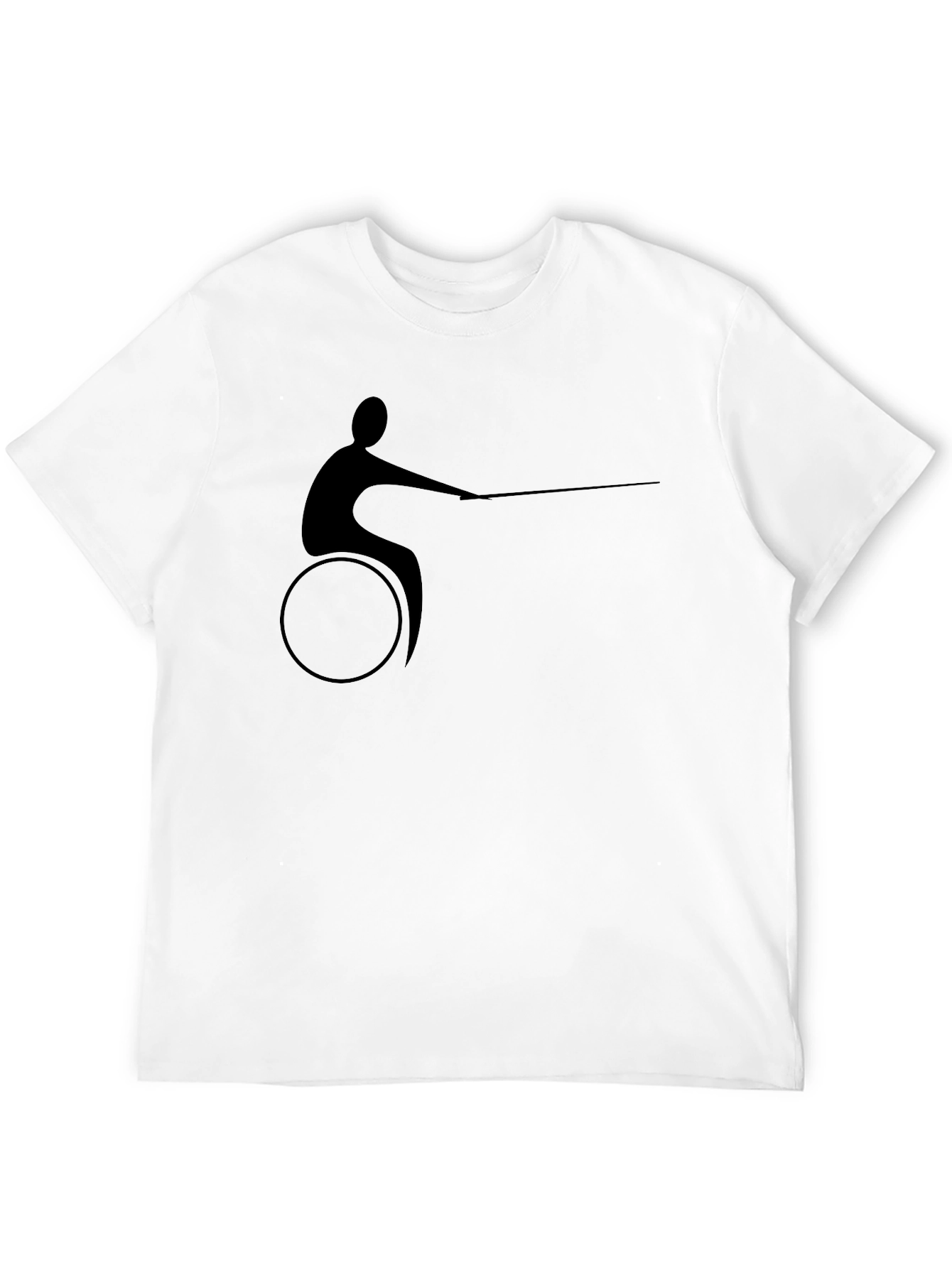 Wheelchair Fencer Silhouette Black T-Shirt