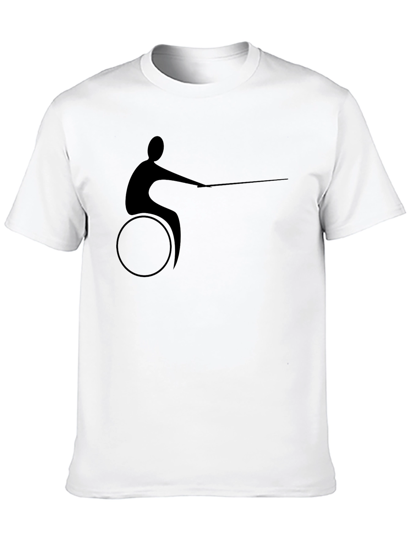Wheelchair Fencer Silhouette Black T-Shirt