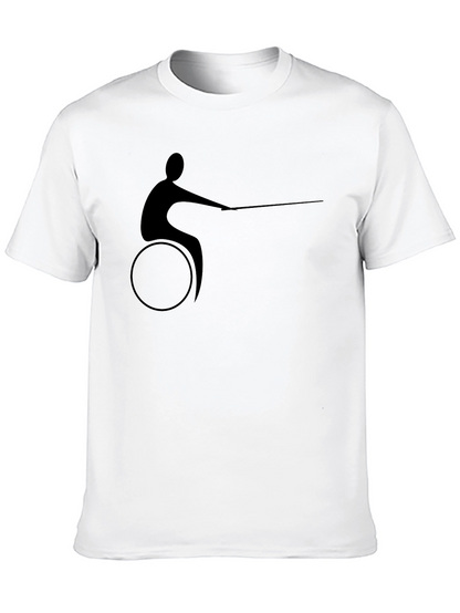Wheelchair Fencer Silhouette Black T-Shirt