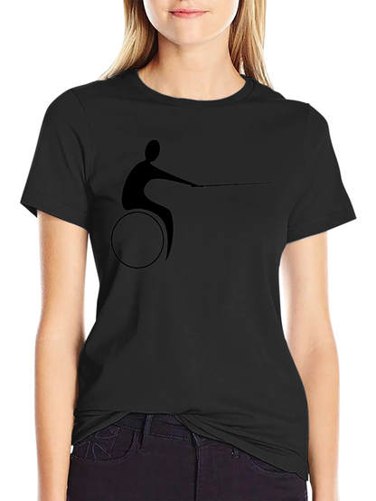 Wheelchair Fencer Silhouette Black T-Shirt