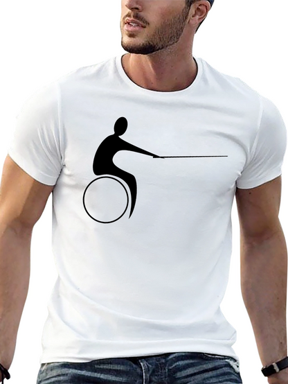 Wheelchair Fencer Silhouette Black T-Shirt