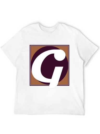 Letter G Graphic Tee - Black Cotton Casual Shirt