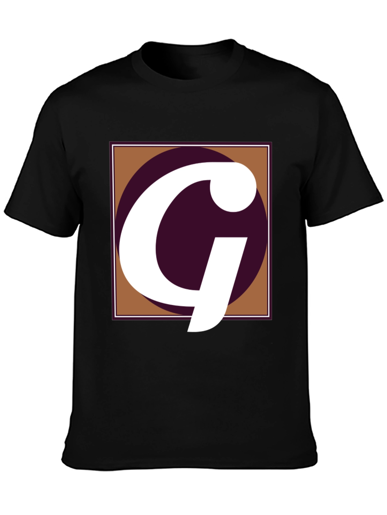 Letter G Graphic Tee - Black Cotton Casual Shirt