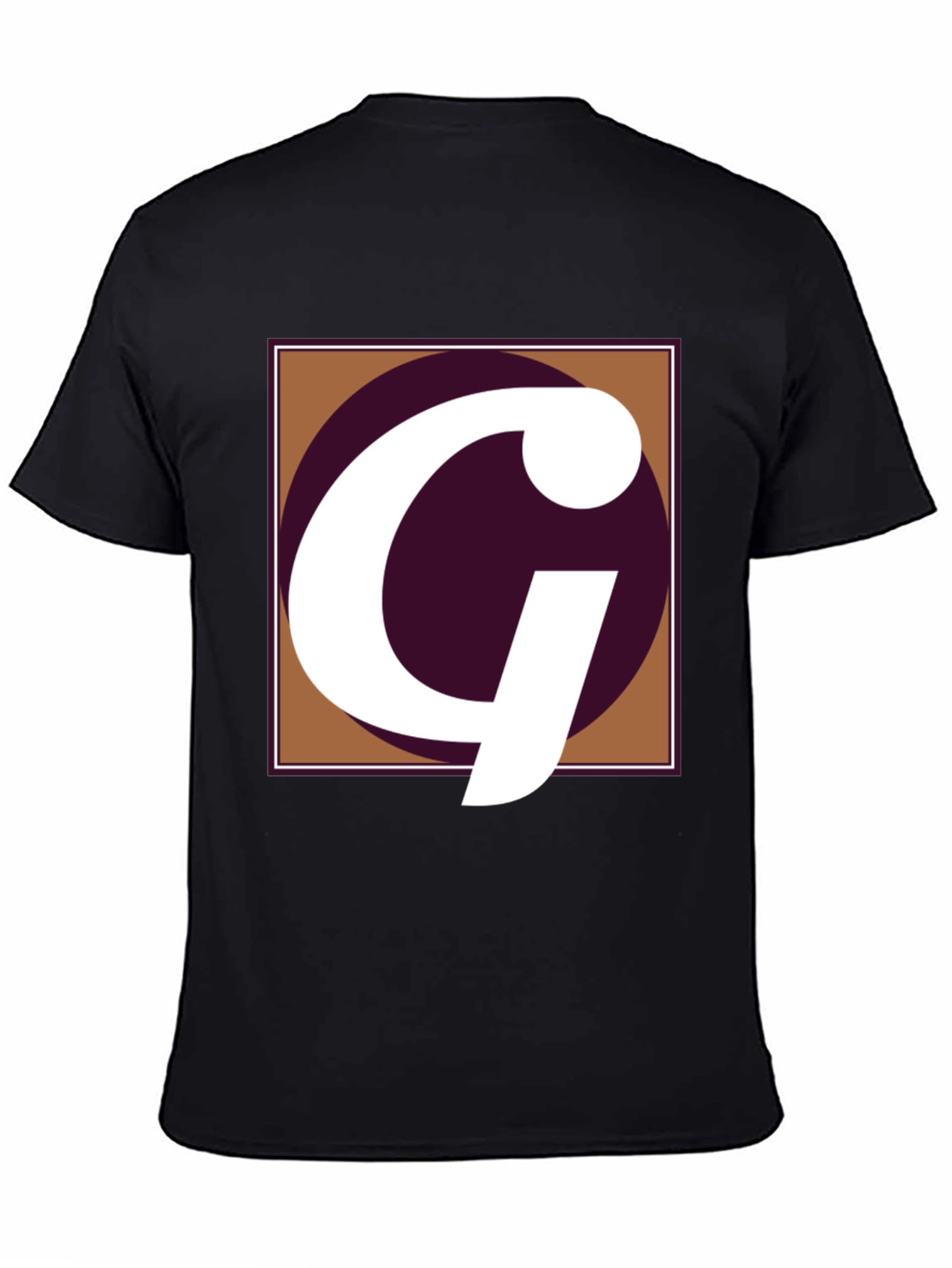 Letter G Graphic Tee - Black Cotton Casual Shirt
