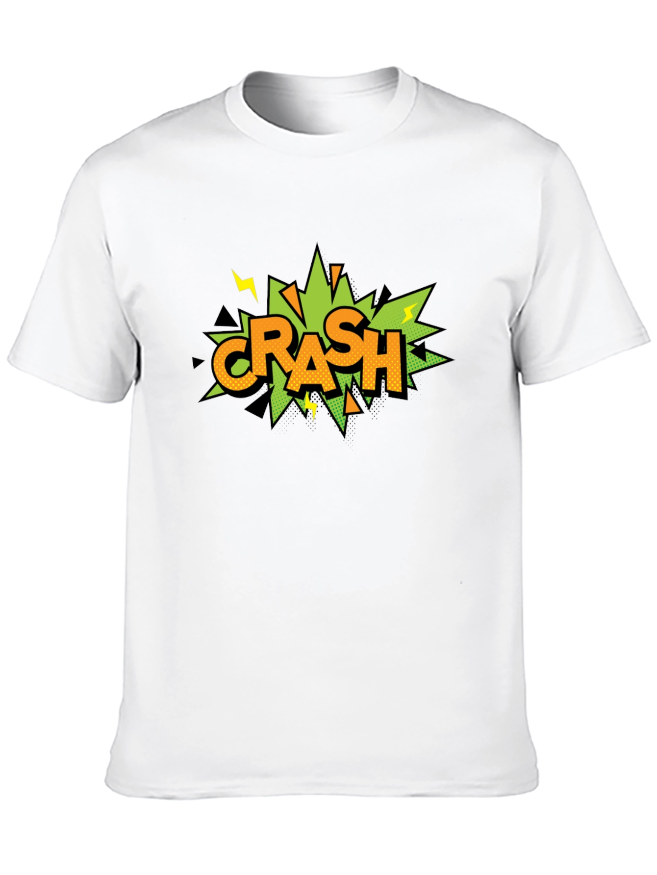 Crash Comic Style Graphic Print Black T-Shirt
