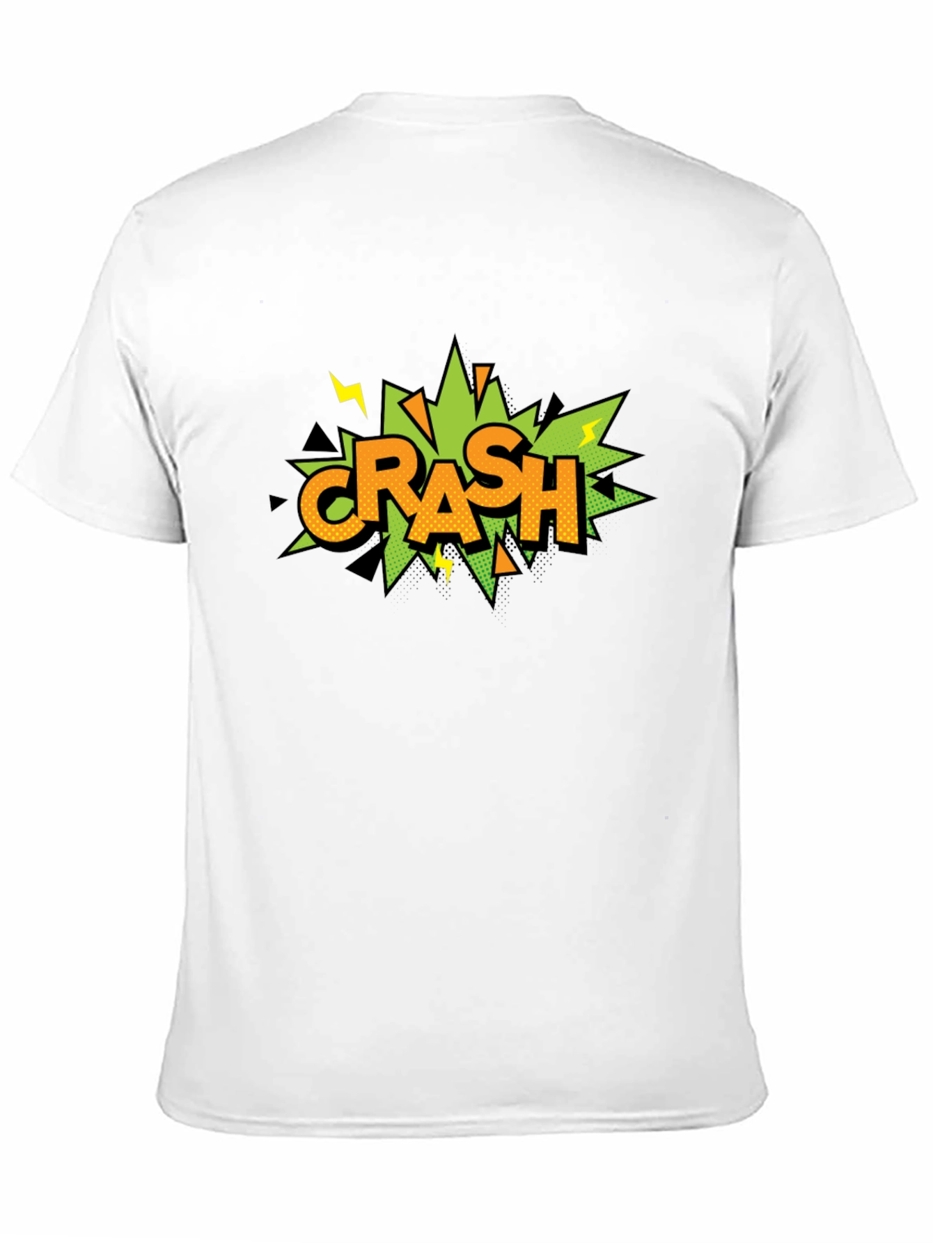 Crash Comic Style Graphic Print Black T-Shirt