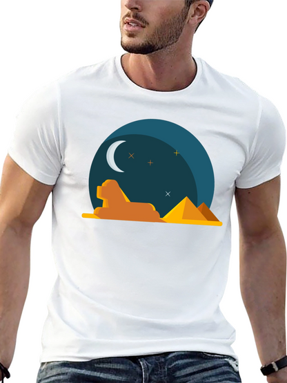 Egyptian Night Graphic Tee - Black Cotton T-Shirt
