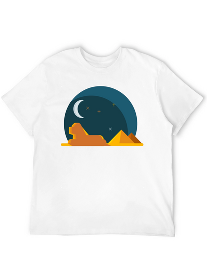 Egyptian Night Graphic Tee - Black Cotton T-Shirt