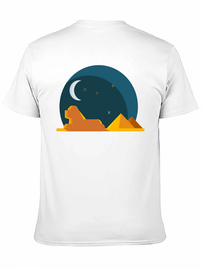 Egyptian Night Graphic Tee - Black Cotton T-Shirt
