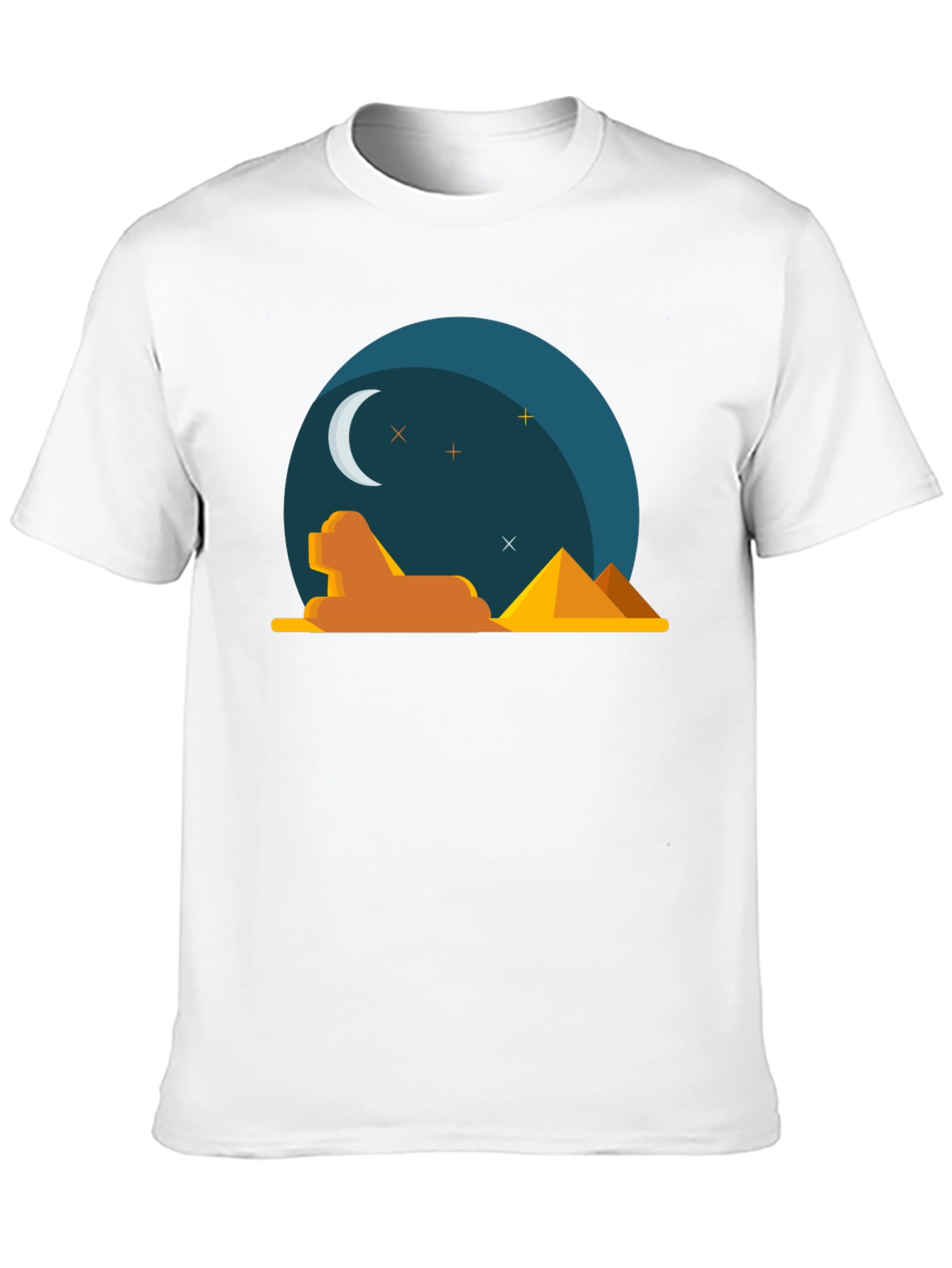 Egyptian Night Graphic Tee - Black Cotton T-Shirt