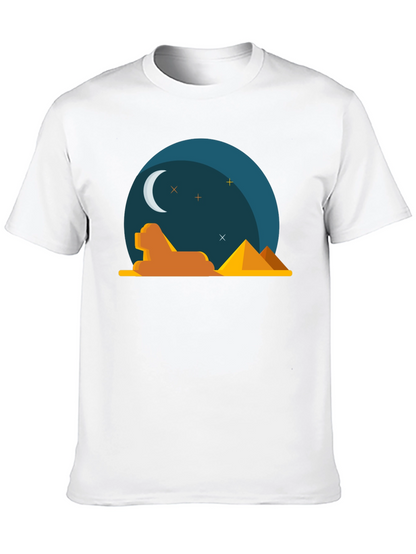 Egyptian Night Graphic Tee - Black Cotton T-Shirt