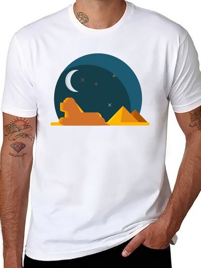 Egyptian Night Graphic Tee - Black Cotton T-Shirt