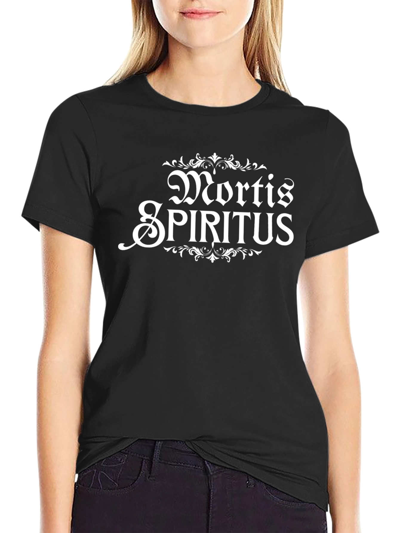 Mortis Spiritus Graphic Tee - Black Cotton T-Shirt