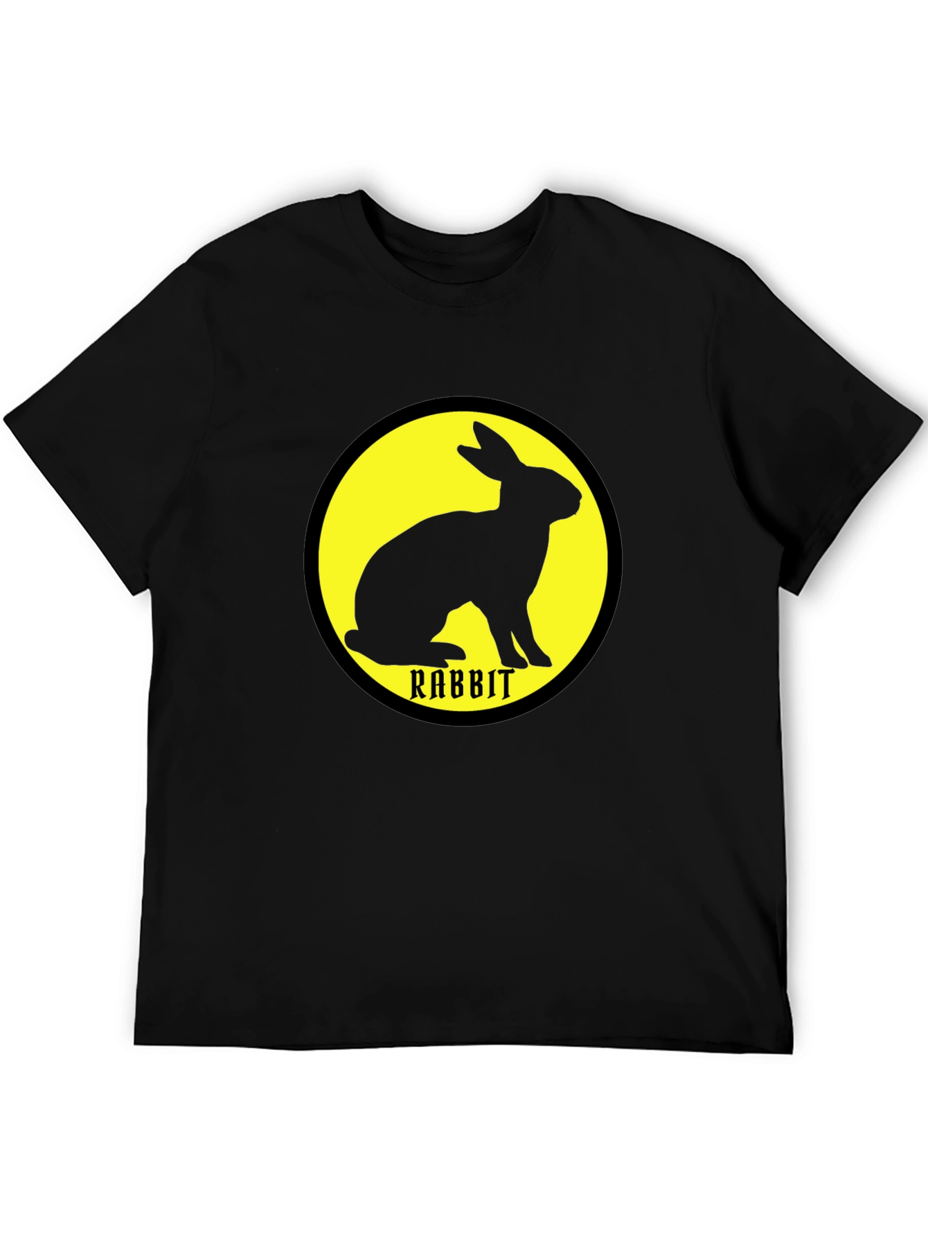 Rabbit Graphic Tee - Black Unisex Cotton T-Shirt