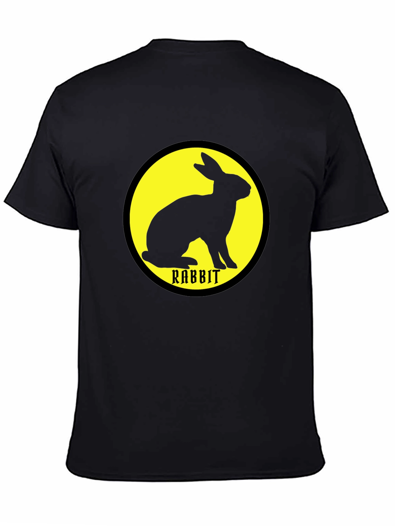 Rabbit Graphic Tee - Black Unisex Cotton T-Shirt