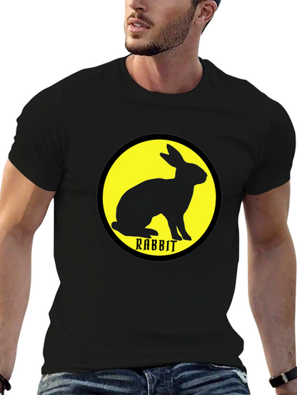 Rabbit Graphic Tee - Black Unisex Cotton T-Shirt