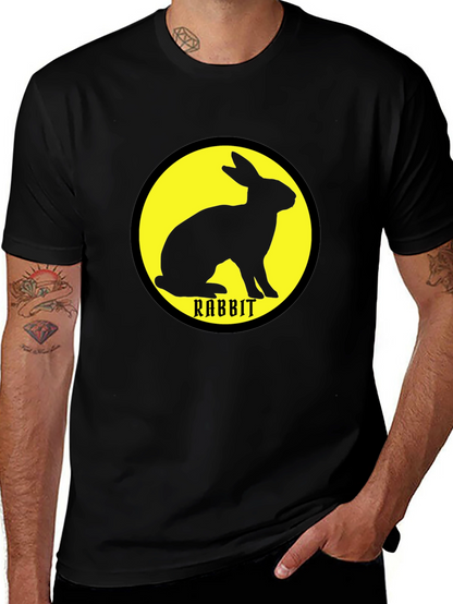 Rabbit Graphic Tee - Black Unisex Cotton T-Shirt