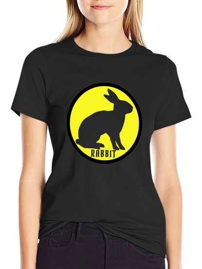 Rabbit Graphic Tee - Black Unisex Cotton T-Shirt
