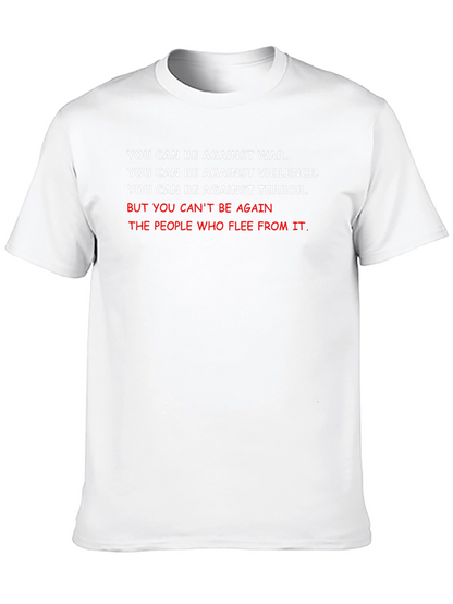 Against War T-Shirt - Black Cotton Tee