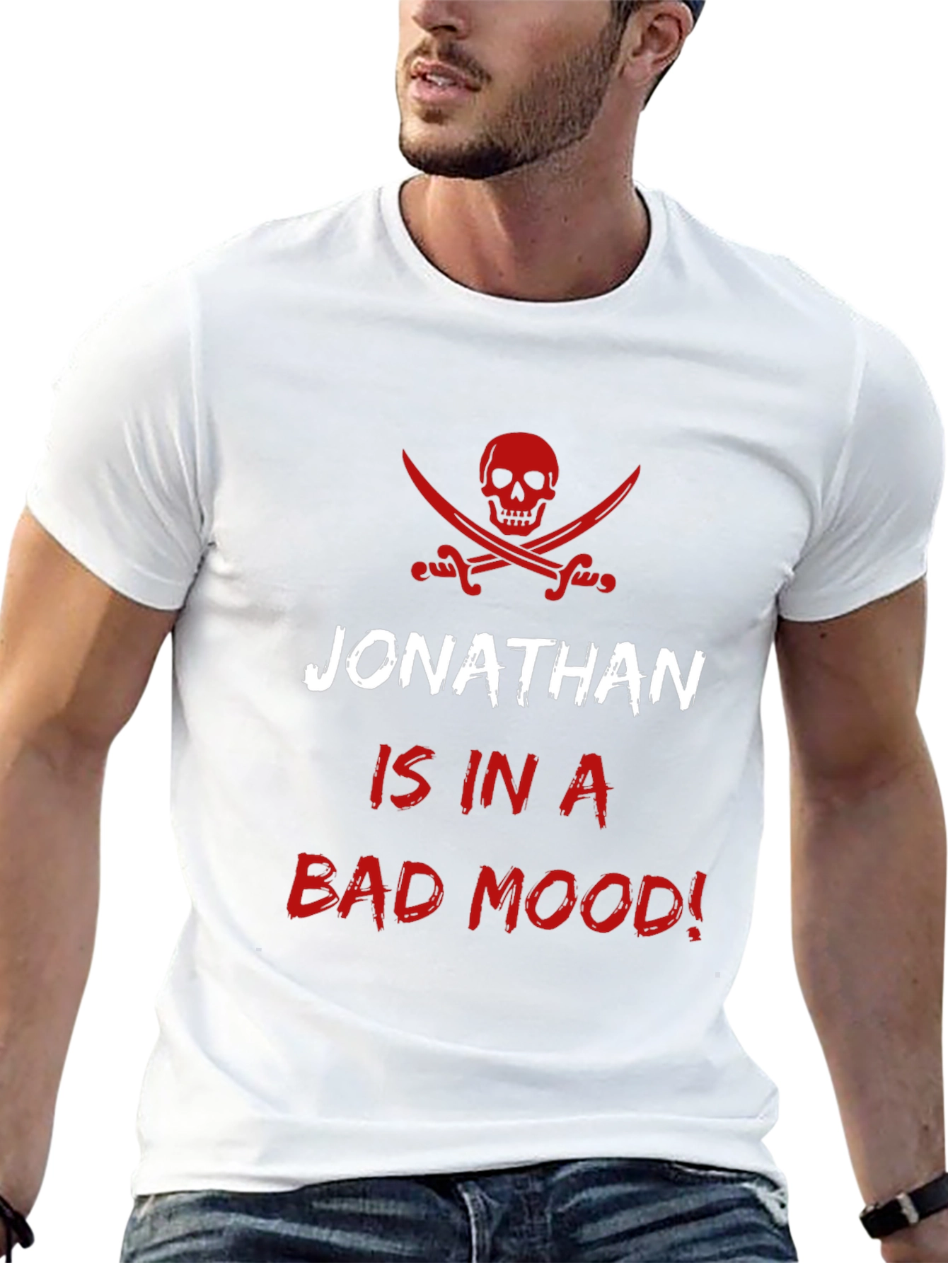 Jonathans Bad Mood Pirate T-Shirt - Mens Black Tee