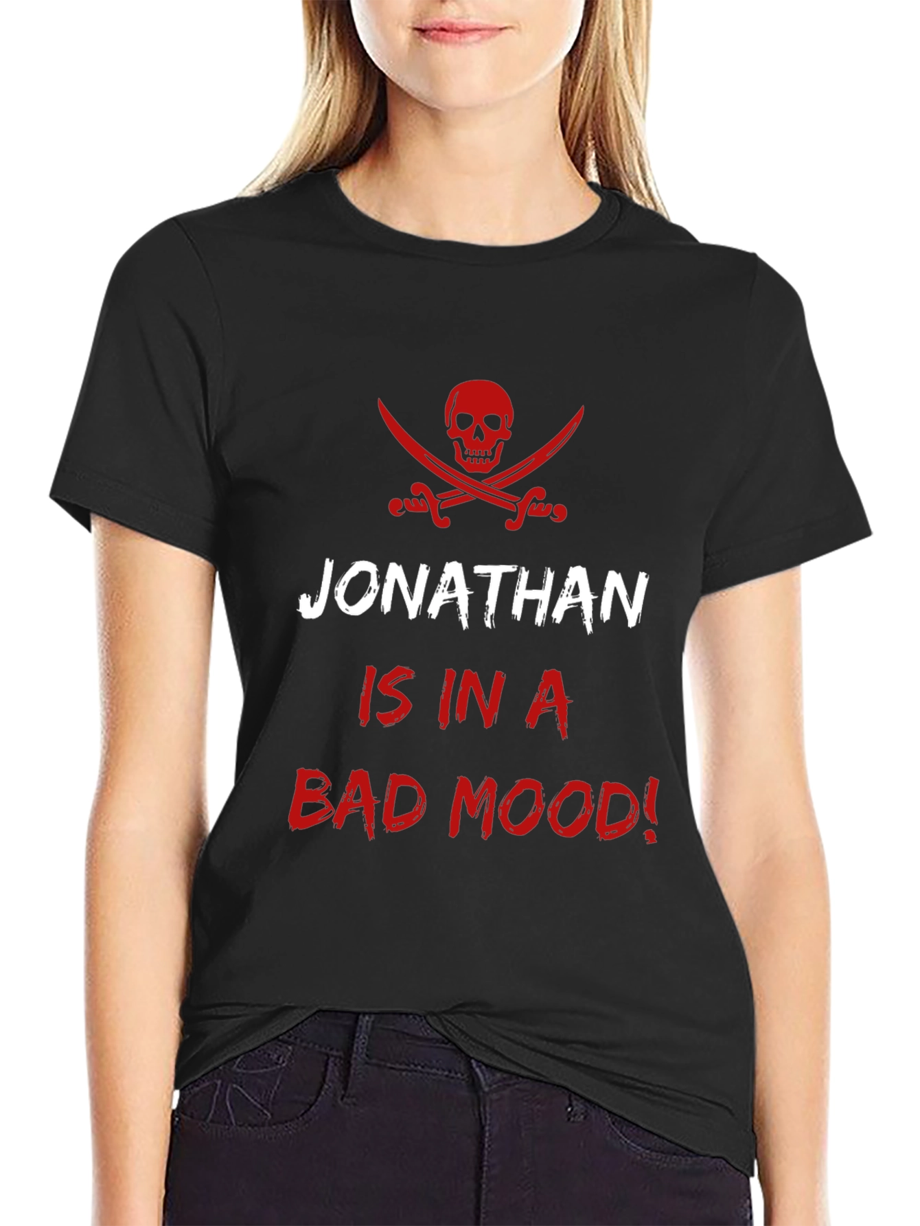 Jonathans Bad Mood Pirate T-Shirt - Mens Black Tee