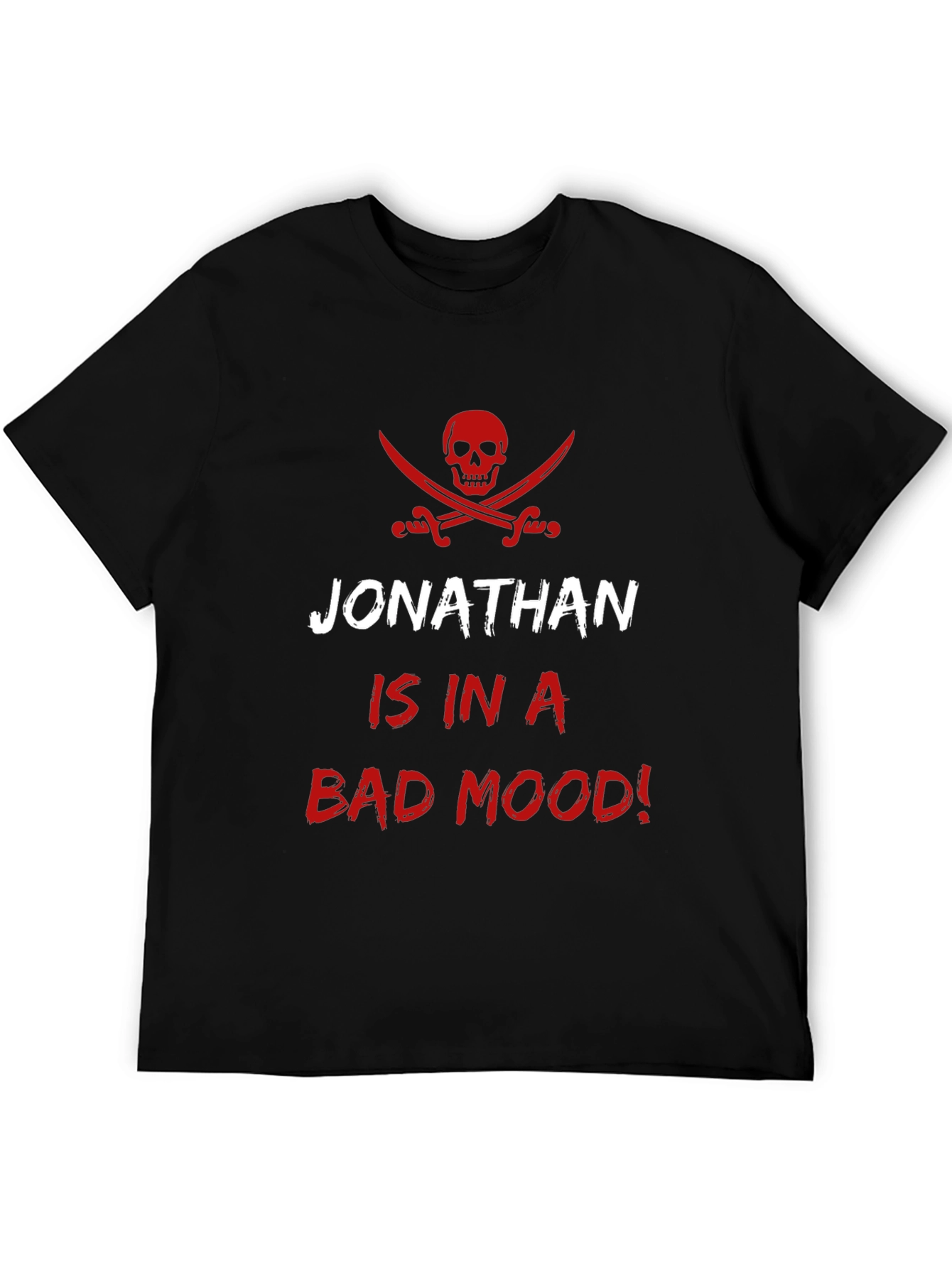 Jonathans Bad Mood Pirate T-Shirt - Mens Black Tee