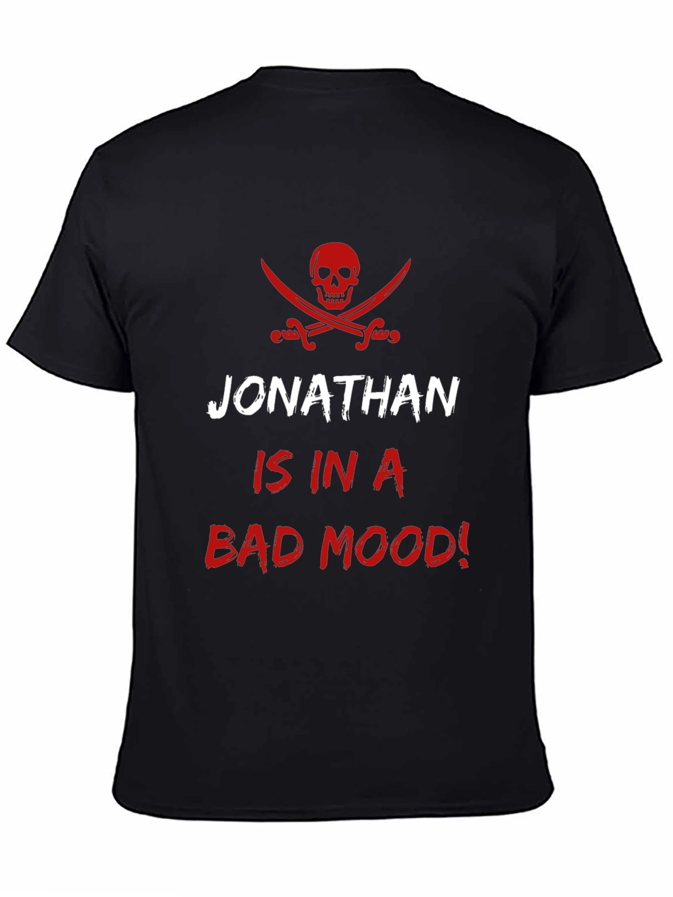 Jonathans Bad Mood Pirate T-Shirt - Mens Black Tee