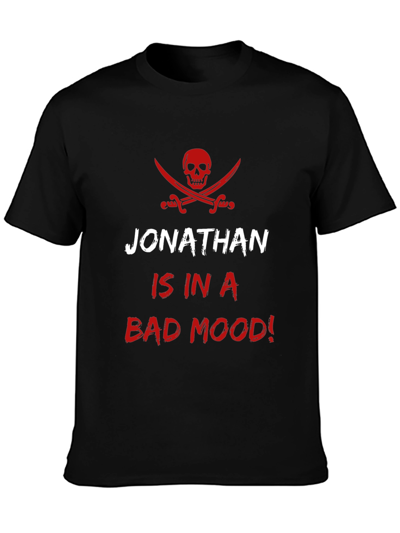 Jonathans Bad Mood Pirate T-Shirt - Mens Black Tee