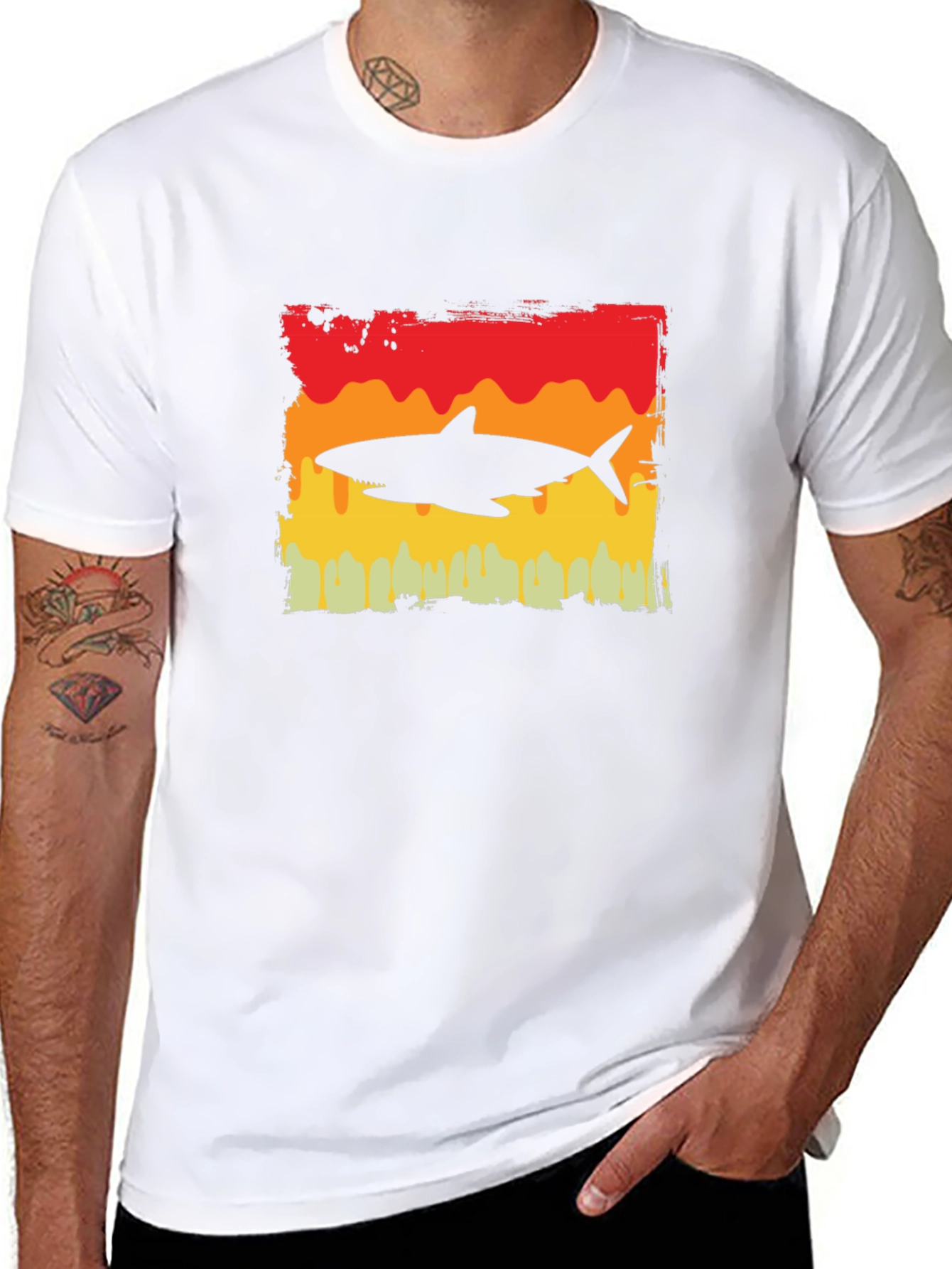 Retro Shark Graphic T-Shirt - Stylish Cotton Tee
