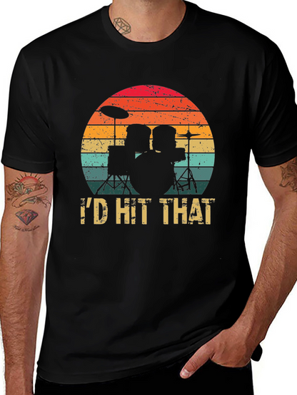 Id Hit That Drum Set Graphic Tee Shirt