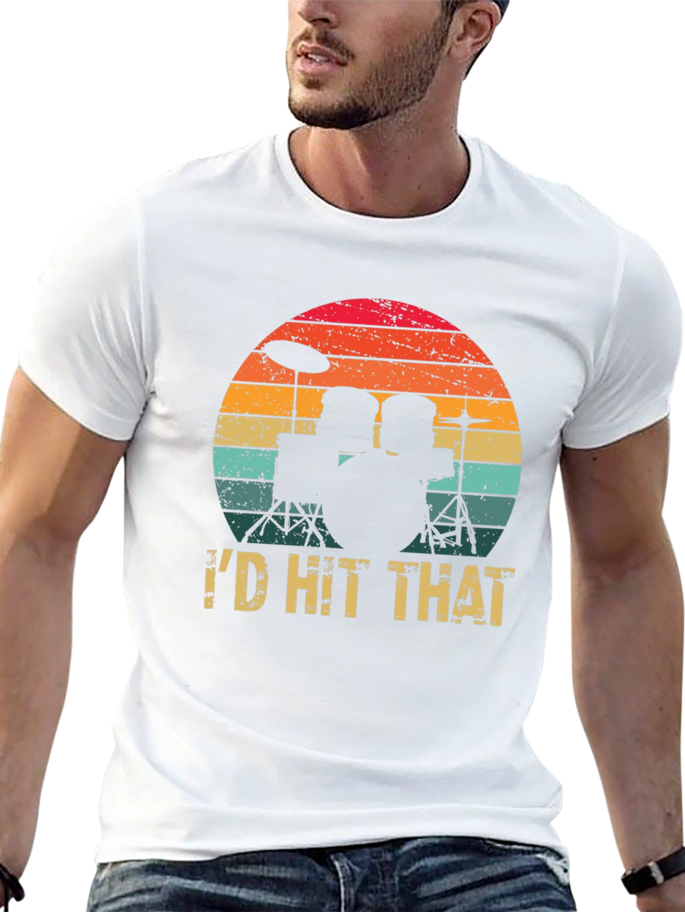 Id Hit That Drum Set Graphic Tee Shirt