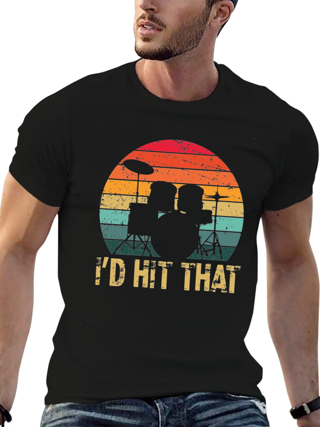Id Hit That Drum Set Graphic Tee Shirt