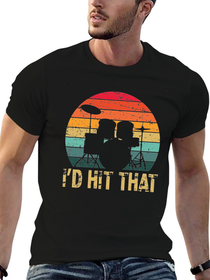 Id Hit That Drum Set Graphic Tee Shirt