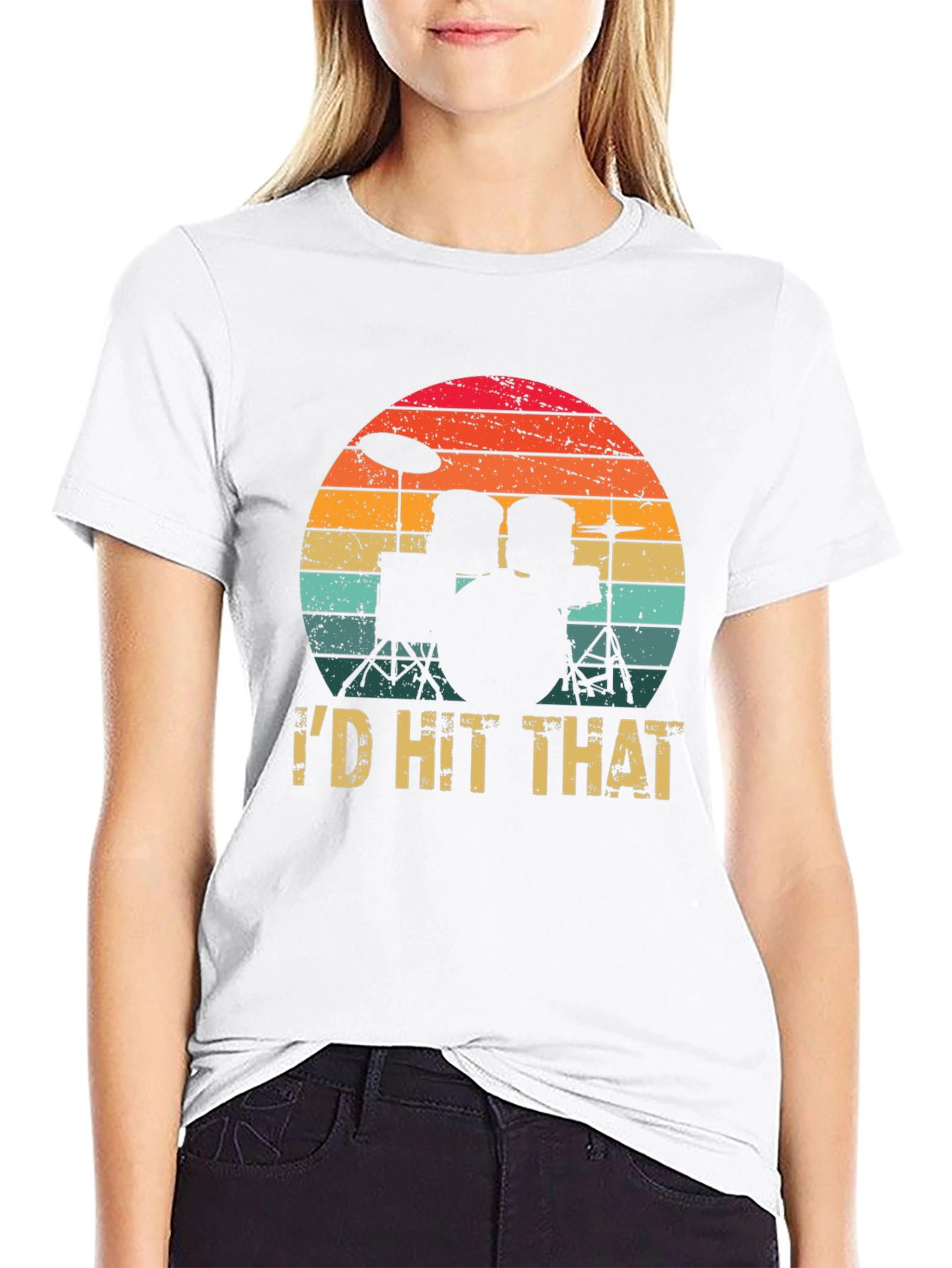 Id Hit That Drum Set Graphic Tee Shirt