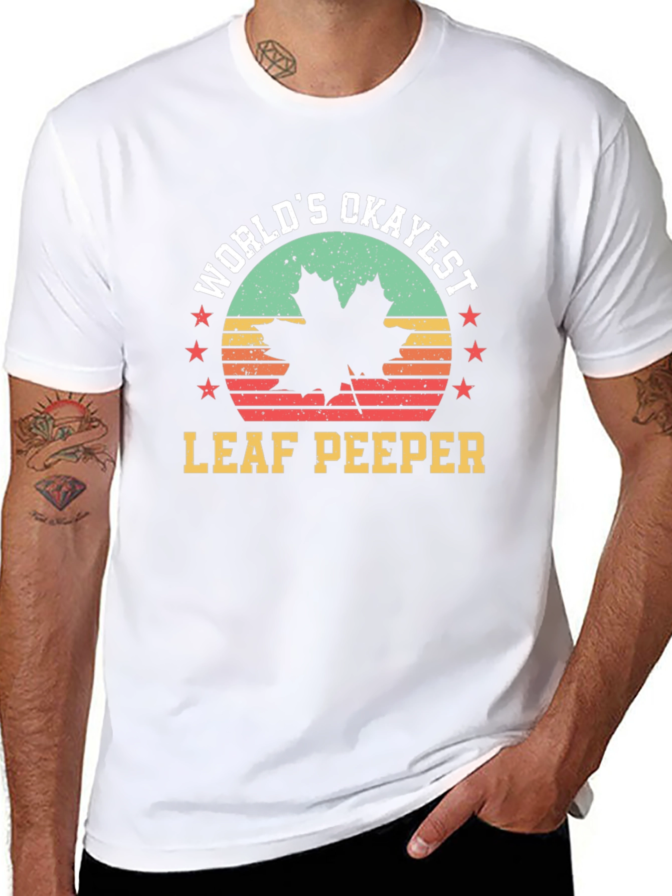 Worlds Okayest Leaf Peeper Tee - Autumn Fun