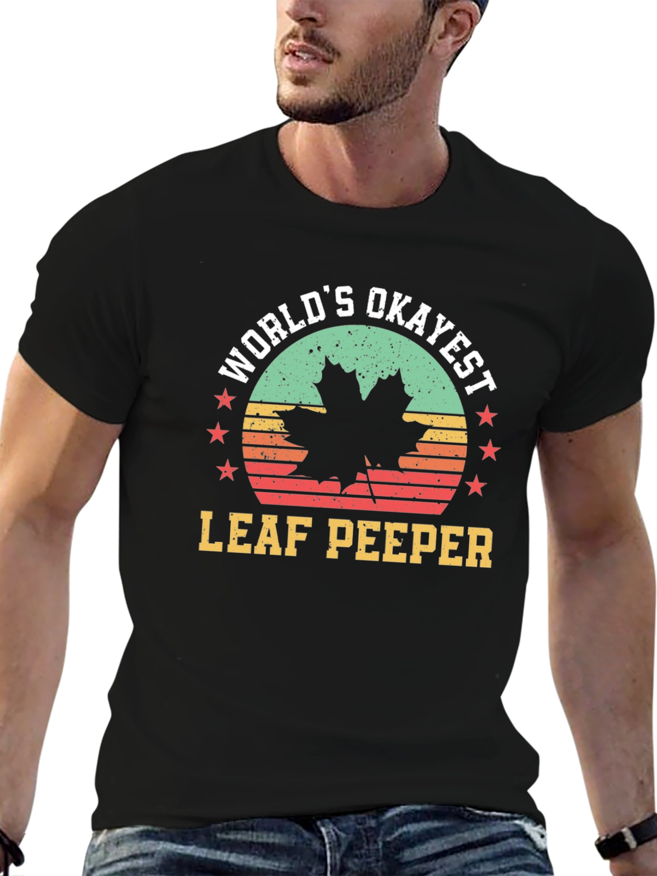 Worlds Okayest Leaf Peeper Tee - Autumn Fun