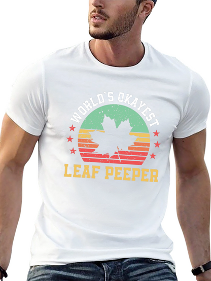 Worlds Okayest Leaf Peeper Tee - Autumn Fun
