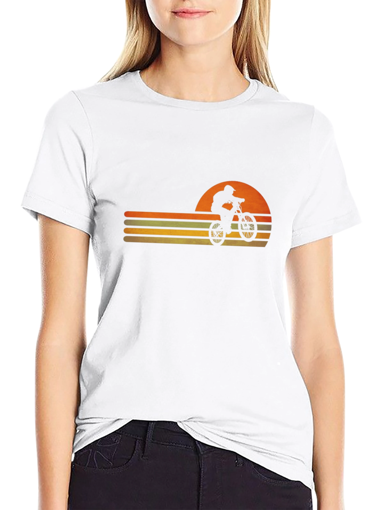 Retro Sunset Mountain Bike Graphic Tee