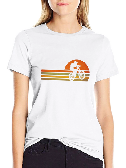 Retro Sunset Mountain Bike Graphic Tee