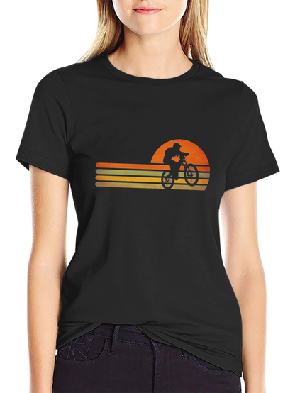 Retro Sunset Mountain Bike Graphic Tee