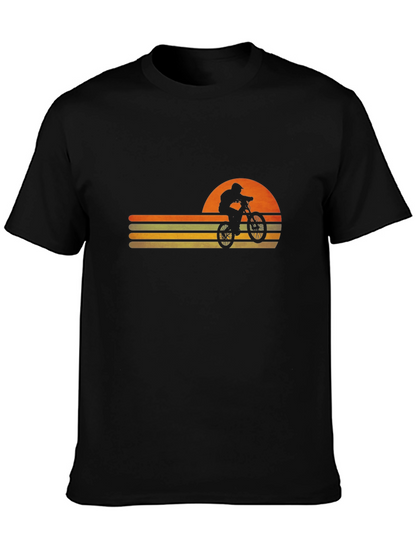 Retro Sunset Mountain Bike Graphic Tee