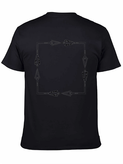 Arrow Square Graphic Tee - Black Casual Shirt