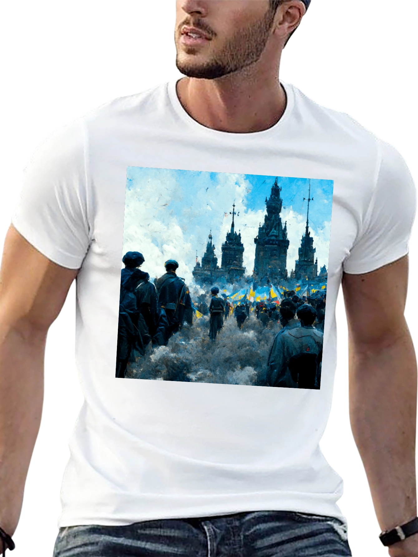 Ukraine Rally Graphic Tee - Black Cotton Blend
