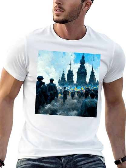Ukraine Rally Graphic Tee - Black Cotton Blend