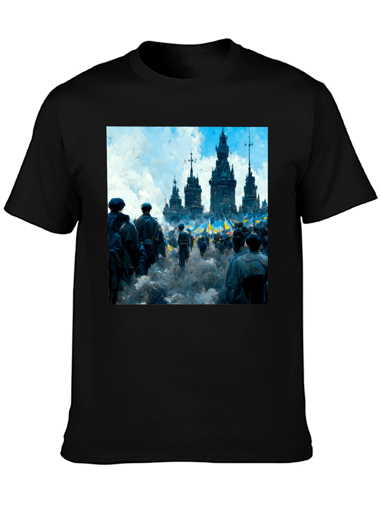 Ukraine Rally Graphic Tee - Black Cotton Blend