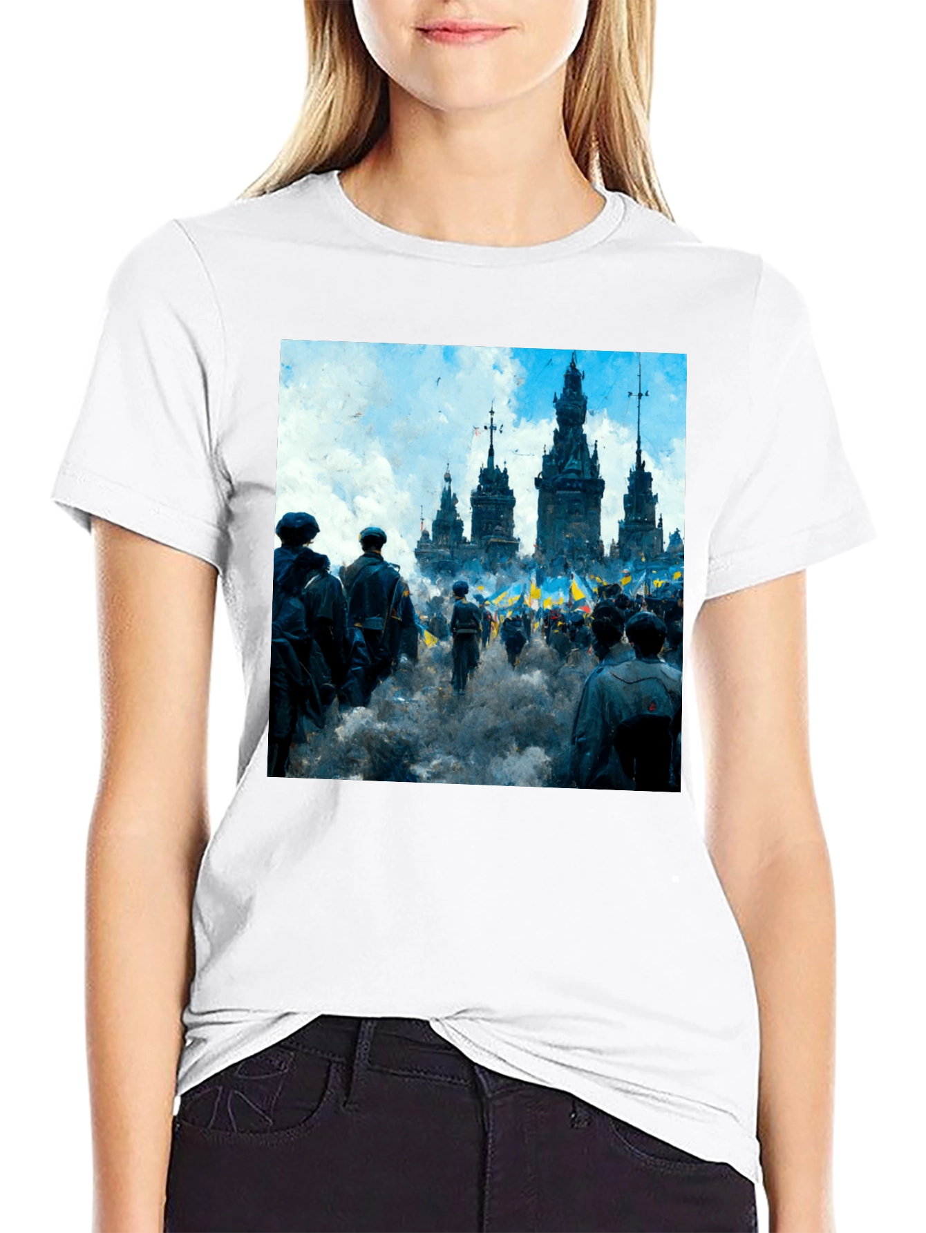 Ukraine Rally Graphic Tee - Black Cotton Blend