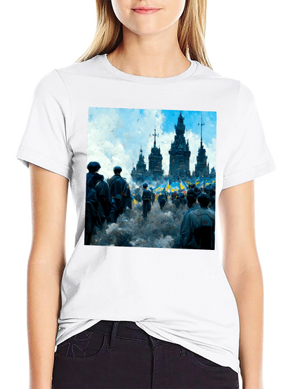Ukraine Rally Graphic Tee - Black Cotton Blend